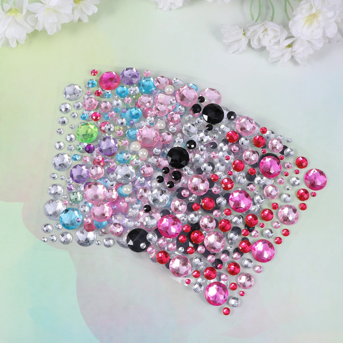 

6pcs Crystal Stickers Artificial Diamond 3D Self Adhesive Diy Decorative Stickers For Scrapbook Gift Wrap Wedding Christmas