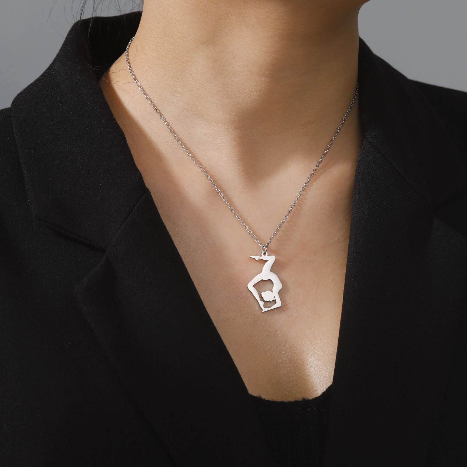 COOLTIME Halskette mit Anhänger für rhythmische Gymnastik, Edelstahl, Trend-Turnerin, Sport-Tänzerin-Halskette, Schmuck, Geschenk für Frauen – Detail 16