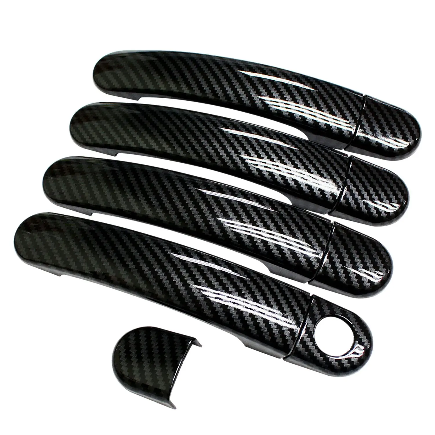 Carbon Fiber Style Side Door Handle Decoration Trims for Jetta MK6 2012-2015 Tiguan 2009-2016 -Polo 2010-2014