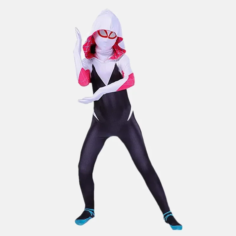 Kids Superheld Spider Kostuum Spandex Jumpsuit Halloween Cosplay Kostuums Bodysuit Kids Head Cover Scheiding Party Set