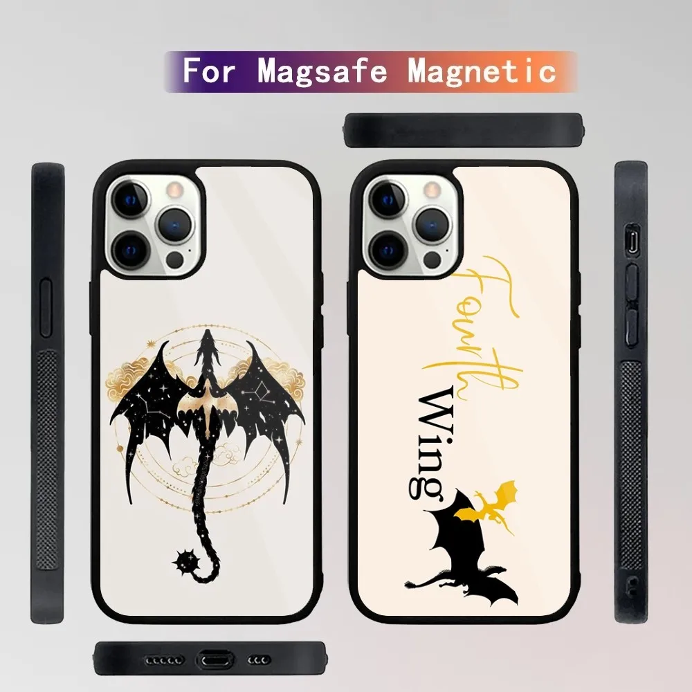 F-Fourth Wing Dragon Phone Case For iPhone 15,14,13,12,11,Plus,Pro,Max Mini Magsafe Magnetic Wireless Charging