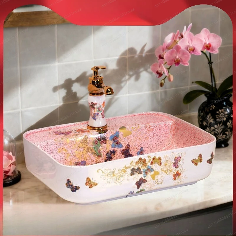 Art basin Single basin On-stage basin Washbasin Household ceramic balcony Washbasin Bathroom Washbasin