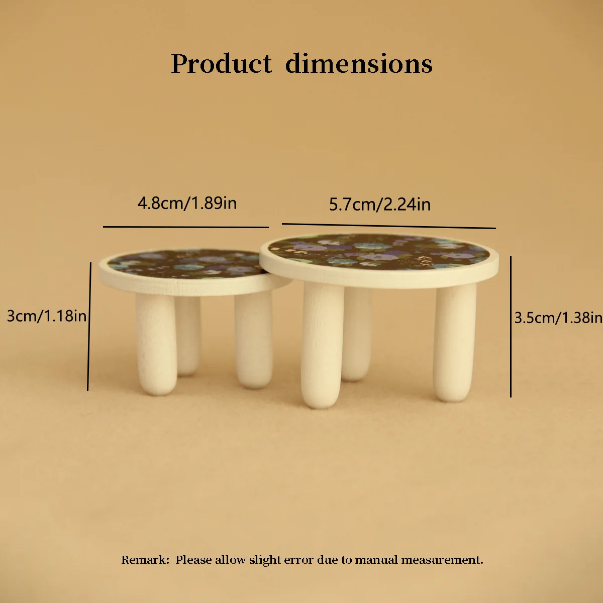 12 Schaal Miniatuur Houten Salontafel 2-delige set BJD Poppenhuis Meubels & Speelgoed Decor Woonkamer Tafelspeelgoed