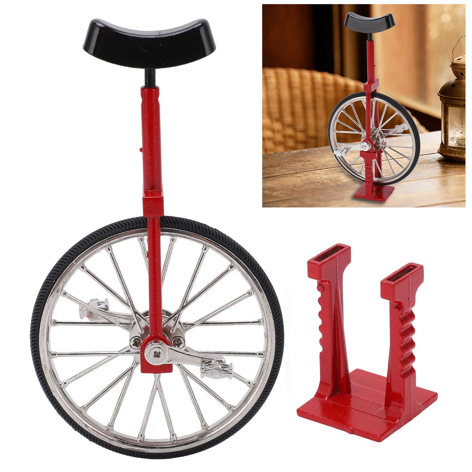Unicycle Model Simulated Vivid Design Beautiful Exquisite Textured Alloy Mini Single Wheel Bike Ornament