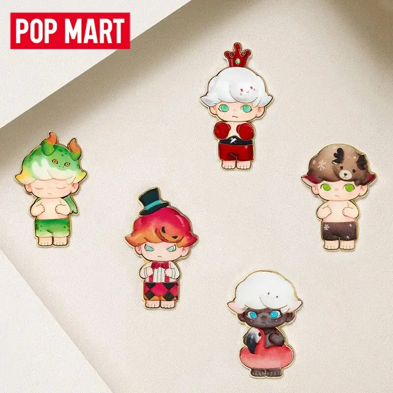 

POP MART DIMOO Retro Badge Series Mystery Box Genuine Blind Box Guess Toys Bag Ornament Figurines Home Decor Desktop Dolls Model