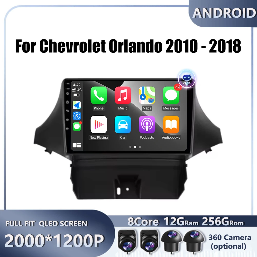 For Chevrolet Orlando 2010 - 2018 Auto Carplay Android 14 Car Radio Stereo Multimedia Video GPS Navigation Player BT 5.0