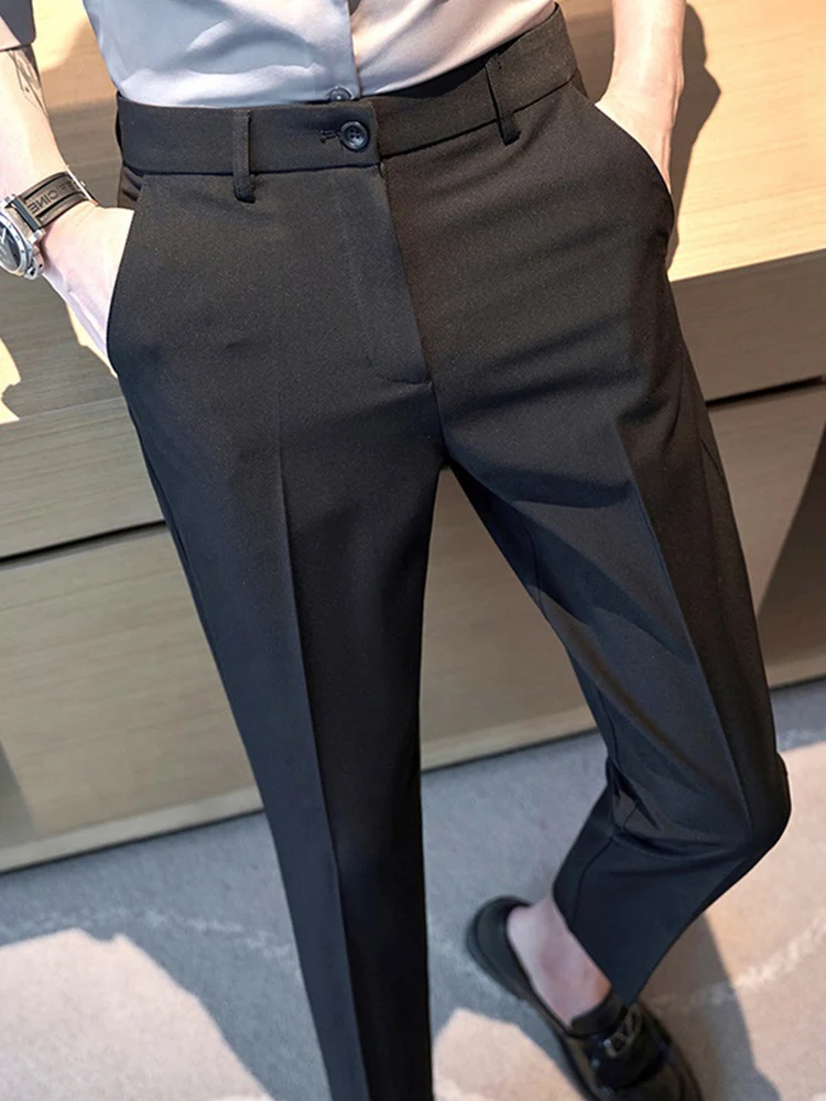 

Мужские повседневные брюки Nine-Foot: модные зауженные брюки в корейском стиле, универсальные костюмные брюки Slim Fit