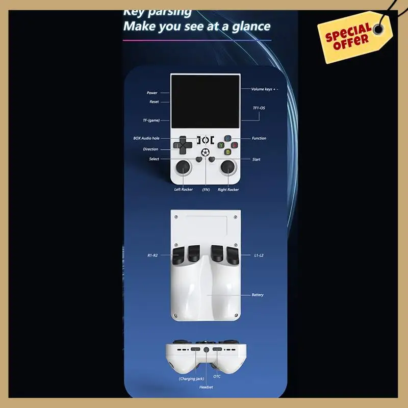 R36PRO Handheld Retro Game Console 128GB 3.5Inch HD Screen Portable Pocket Video Player Supports 30+ Emulators A