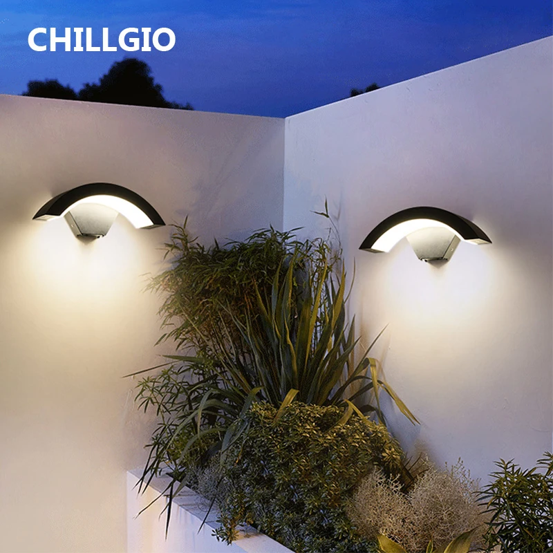 CHILLGIO Outdoor Waterproof Smart Wall Lamp Patio Gardern Sconce Fixtures Modern Wifi App Remote Control RGB Interior Led Light