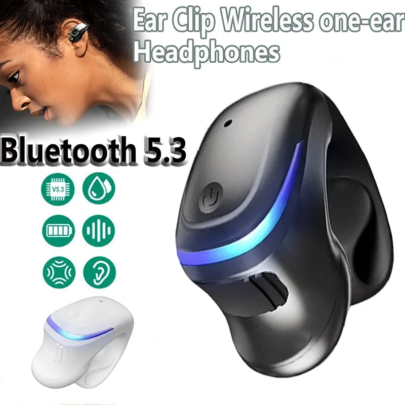 3D Stereo Sound Music Headphone Wireless Bluetooth 5.3 Headset Clip-On Earphone For iPhone For Huawei For OPPO Wireless Earbuds