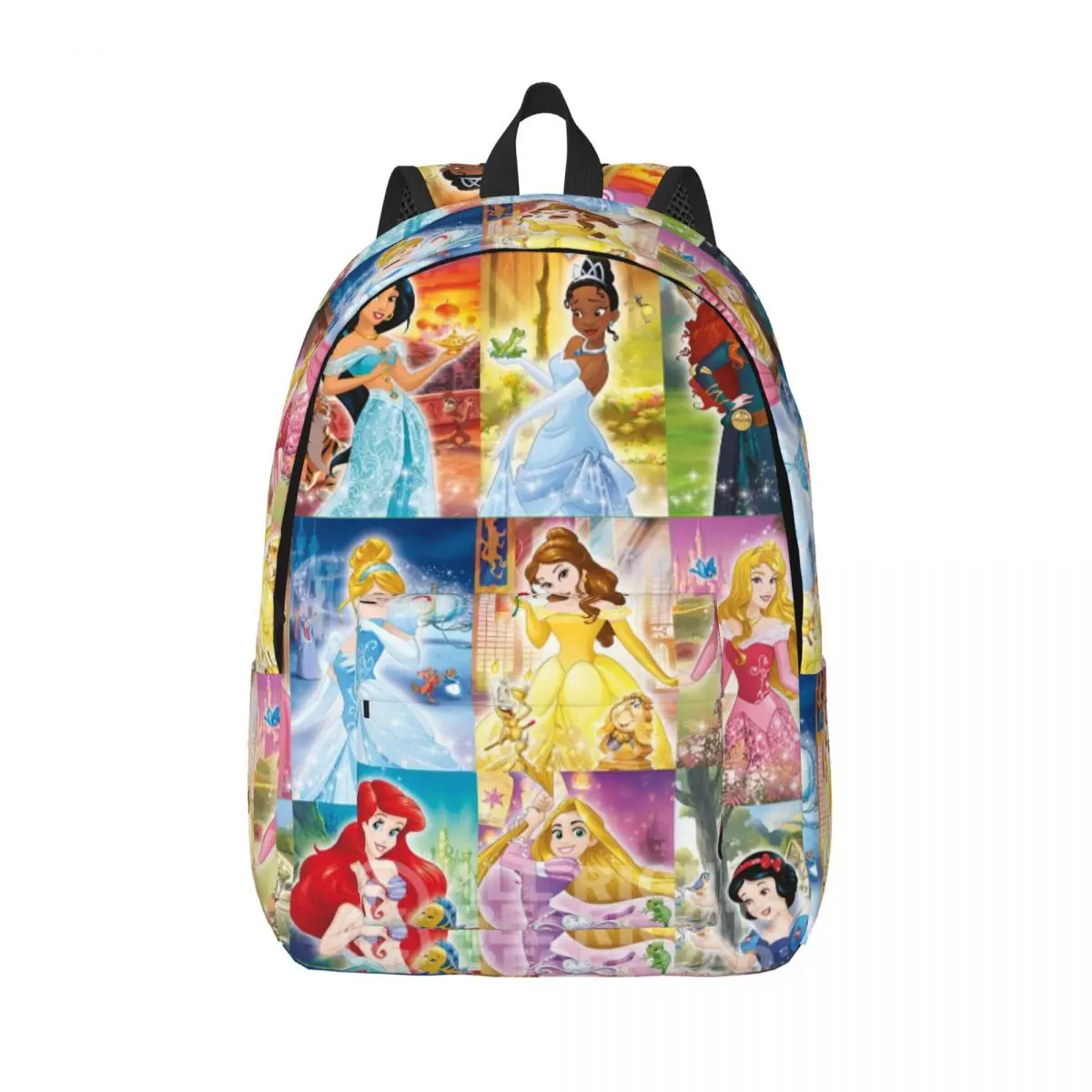 

Princess Characters Backpack for Boy Girl Kids Student School Bookbag Cartoon Canvas Daypack Kindergarten Primary Bag Outdoor