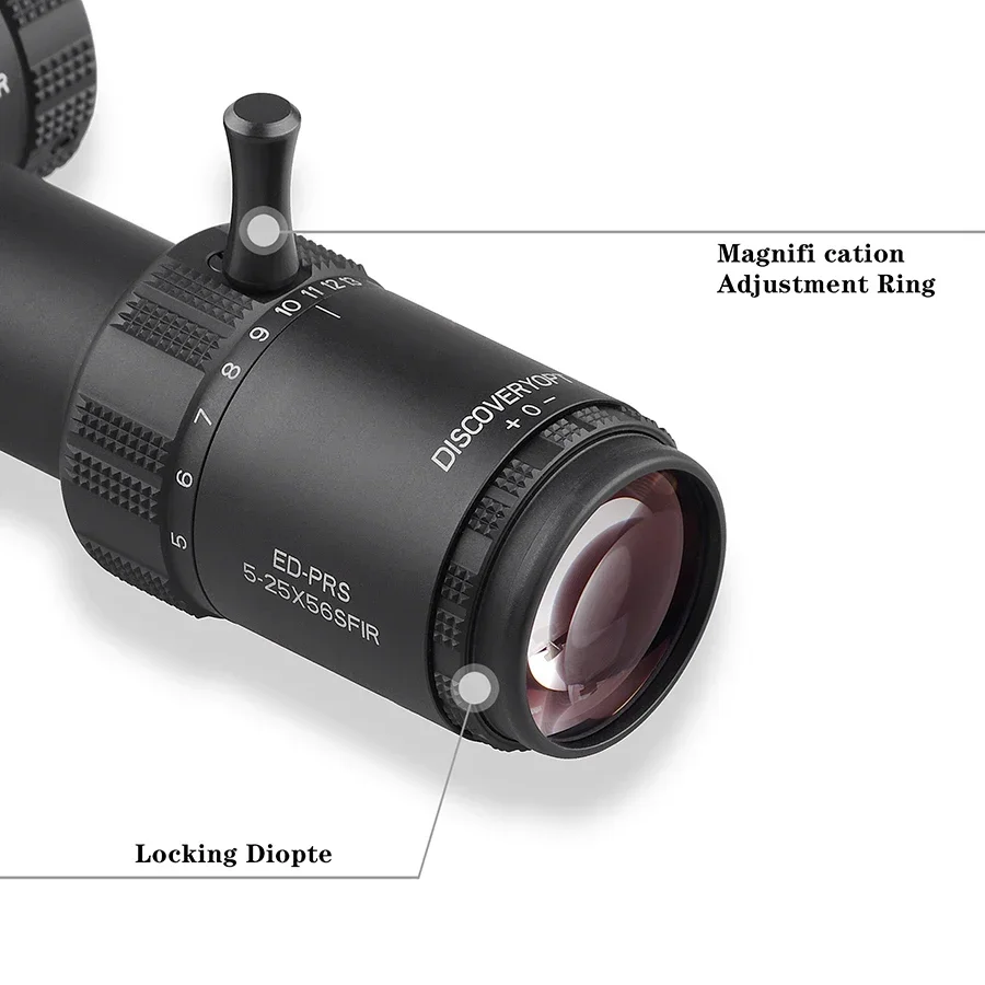 tube ED glass illuminated scope with zero stop for long range