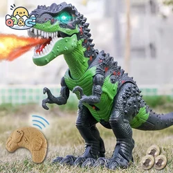 Large Spray Dinosaurs Tyrannosaurus RC Animal With Light Sound Robot Electronic Walking Model Children toys for Kid Gift XMAS