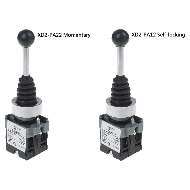 2NO 2 Positions XD2-PA12 XD2-PA22 Cross Push Button Switch Latching Self-locking Joystick Switch Dropshipping