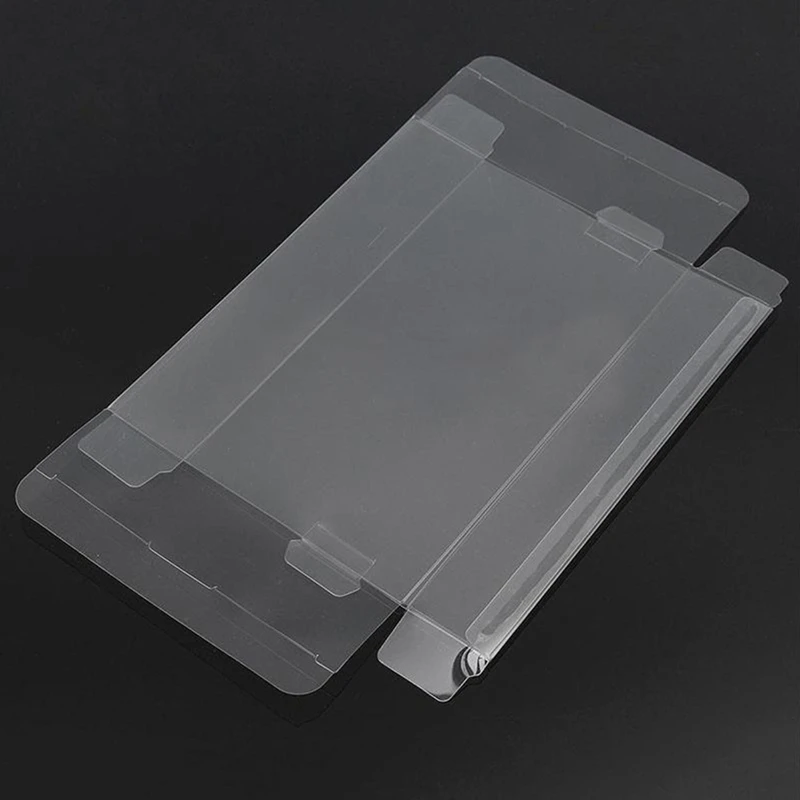 Clear PET Plastic Box Protector Case, Capa de mangas para SNES, N64, CIB, Caixa de cartucho de jogos, 10pcs por lote
