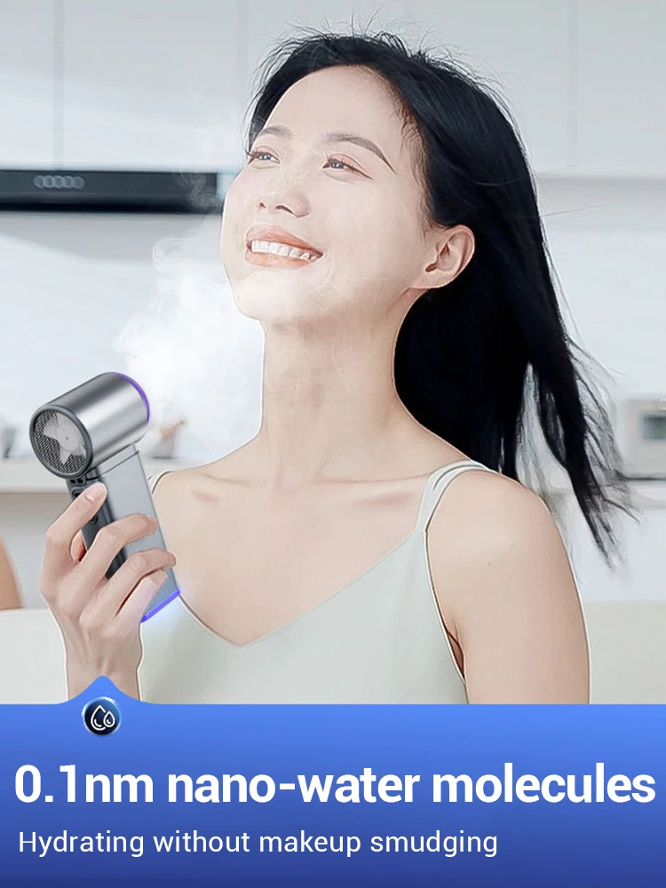 

Portable Misting Fan Handheld Fan Electric Hand Fans Ice Wind At 199 Gear Nano Cold Mist Cooling Fan 3500mah USB Rechargeable
