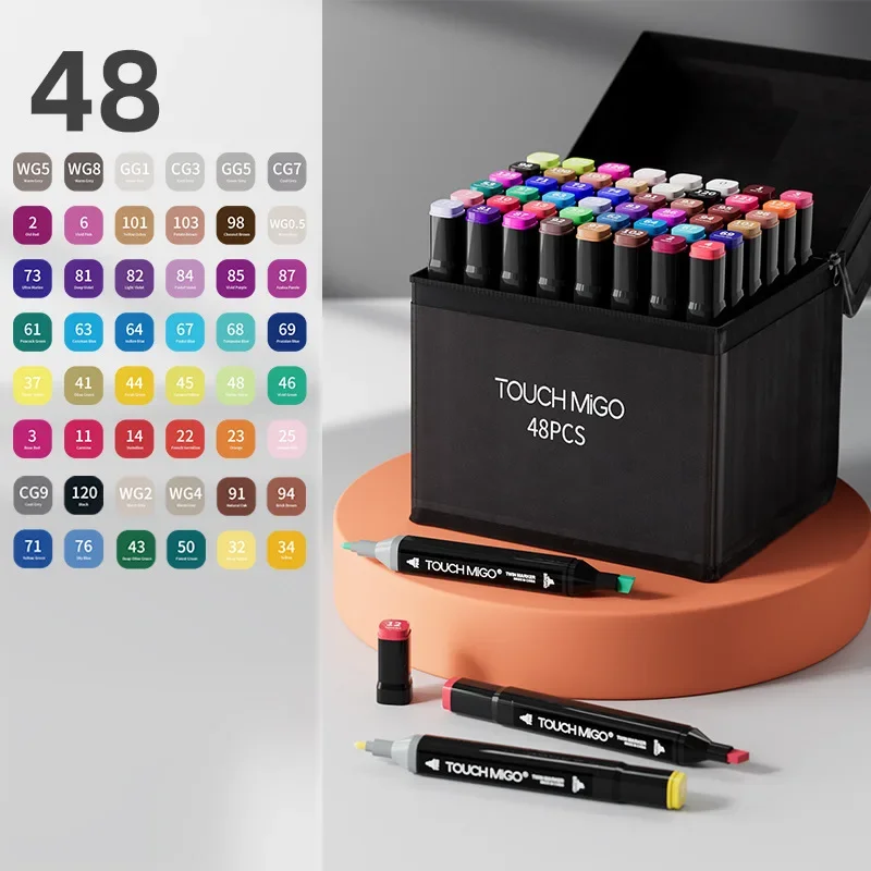 24-80 Color Oil Double Pointed Markers Set for Drawing Professional Coloring Pen Manga Highlighter Manga Art Supplies for Artist