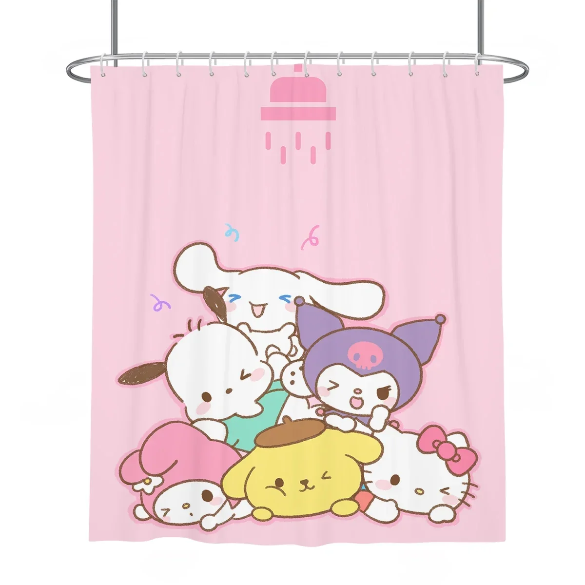 Sanrios Pochacco Kuromi Cinnamoroll Kawaii Anime Cartoon 180*180 Bathroom Curtains Shower Curtain Decor Waterproof Anti-mildew