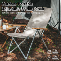 Foldable Camping Chairs Outdoor Adjustable 4-speed Folding Chair Lightweight Lounge Chair Relaxing Beach Fishing Backrest Chair