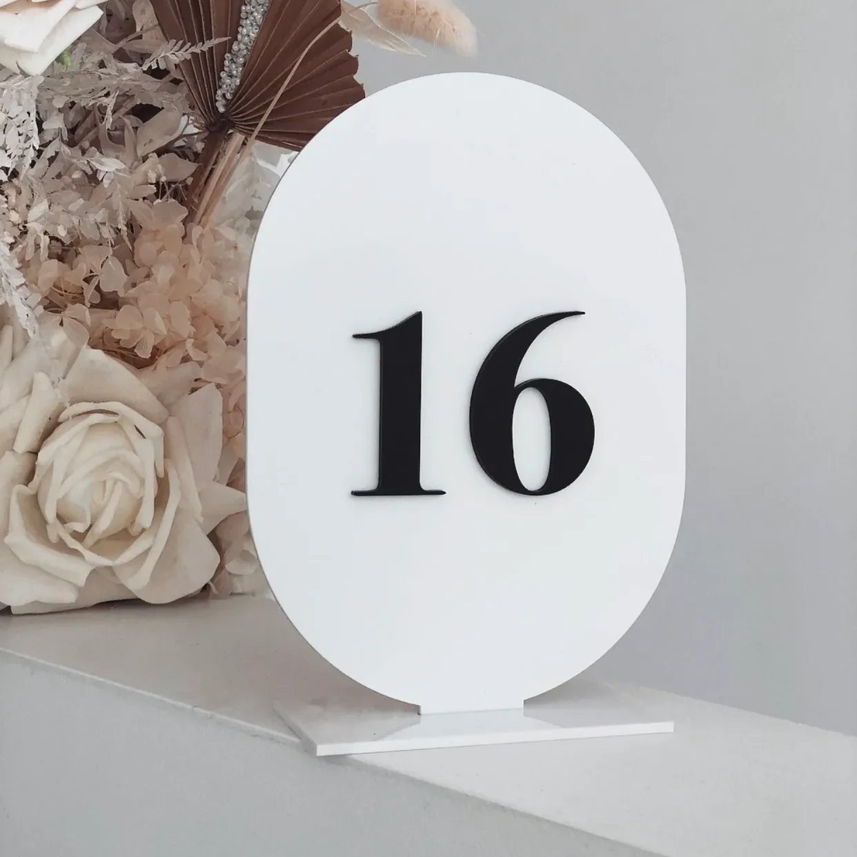 Oval Table Numbers Wedding Modern Party Event Decor Acrylic Table Numbers 3D Table Signs Wedding Signage Painted Table Numbers