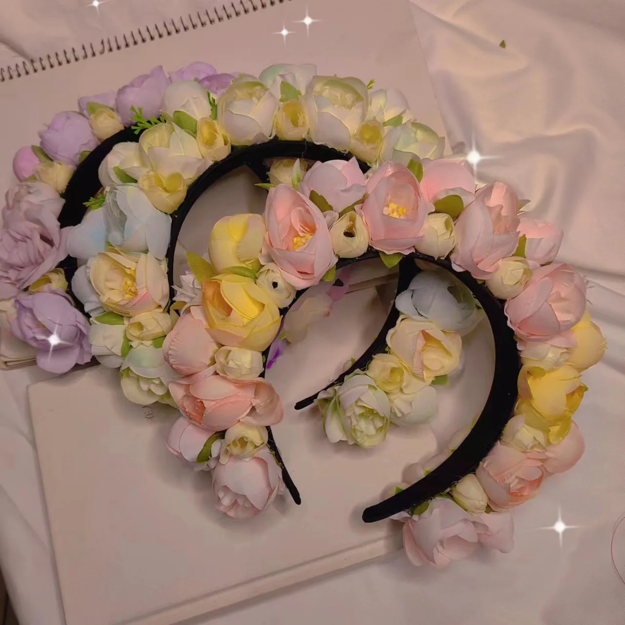 عصابة رأس زهور ثلاثية الأبعاد ، دبوس شعر الفتاة ، إكسسوارات زي هان ، خرافية وطنية