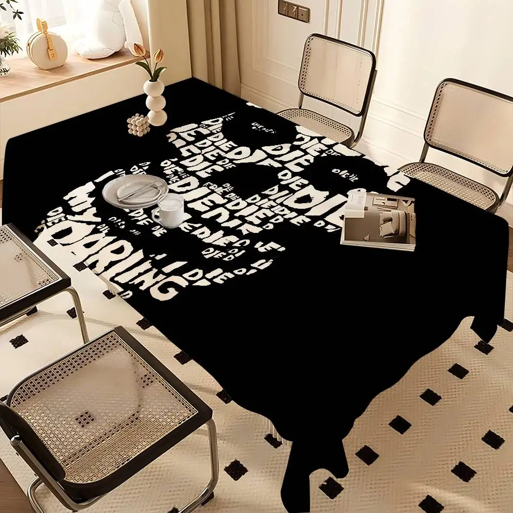 Die Die My Darling Misfits Table Cloth Polyester Print Waterproof Oilproof Rectangular Party Table Cover Tablecloth Picnic Mat