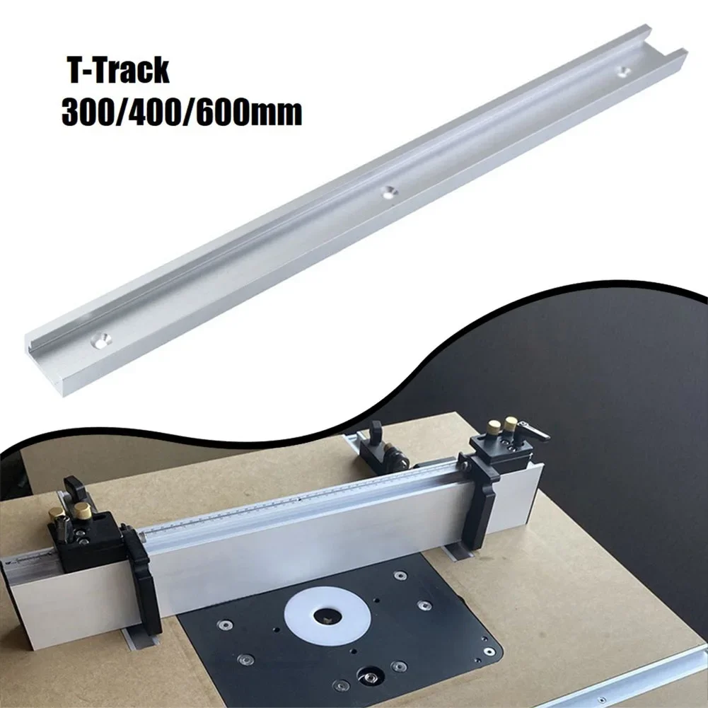 T Track Woodworking T-slot Slide Track 300-600mm Aluminium Alloy Miter T-Track Woodworking Bench T Slot