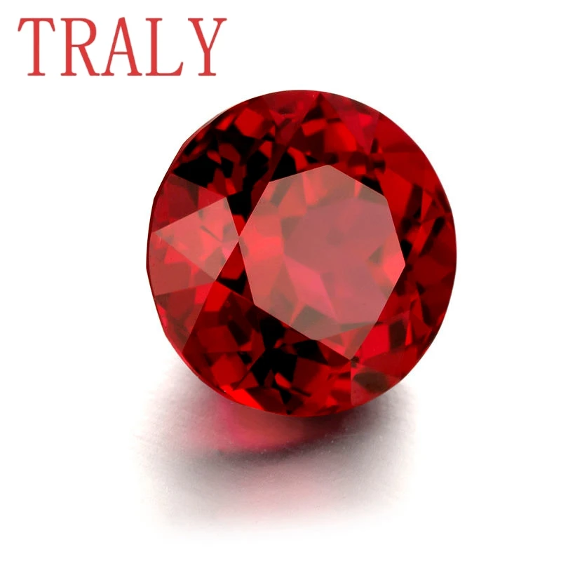 8A Ruby Round Shape Red Colour Gemstones 5mm- 16mm Synthetic Loose Stone for Jewelry Beads