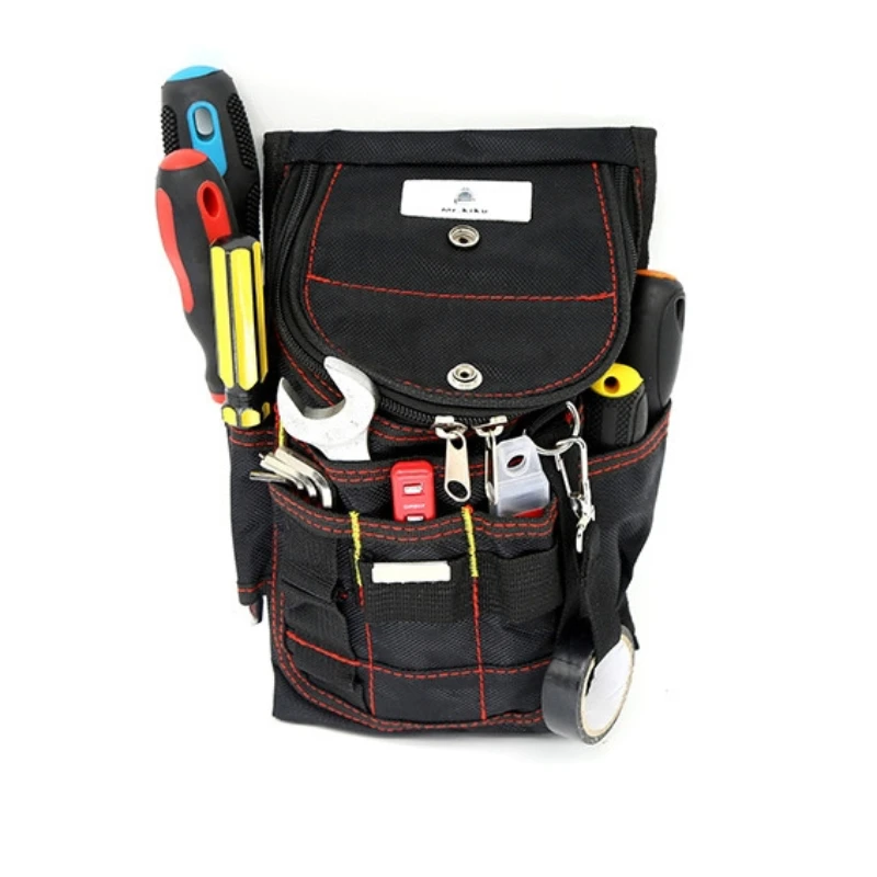Multi Functional Black Waist Bag Tool Kit Hanging Bag Multi Insertion Bag Large Capacity