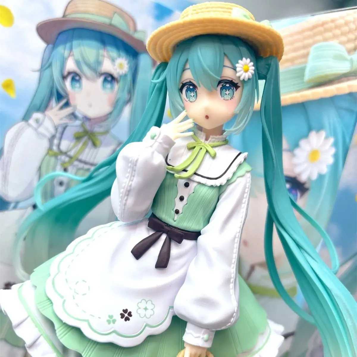 18-センチメートルファッションボーカロイドミク国春のお出かけアニメフィギュア初音ミク-pvc-モデルコレクション子供の誕生日プレゼント