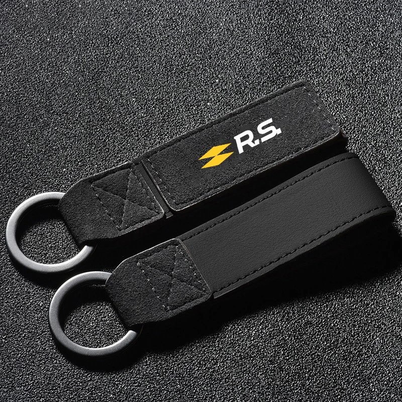Luxury Suede Leather Lanyard Keychain Car Key Ring Jewelry For Renault RS Line Fluence Captur Megane 2 3 Kadjar Arkana Logan Zoe