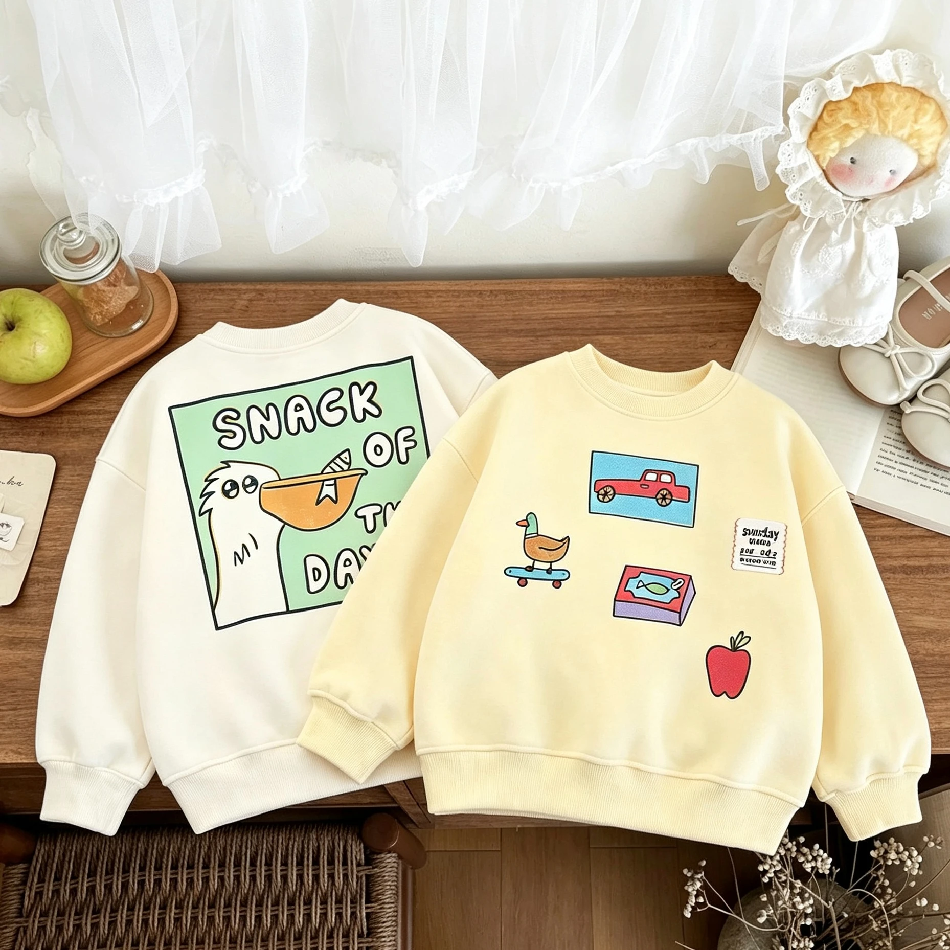 Crewneck Pullovers Boys Child Printing Sweatshirts Simple All-match Hoodie Fashion Casual Clothes Baby New Design Cute Tops