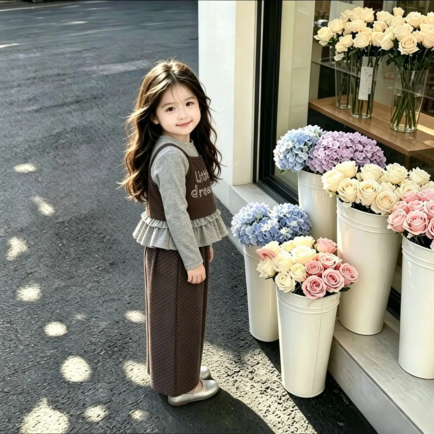 Baby-Mädchen-Set, 2-teilig, Oberteil + Hose, 2026, neues Herbst-Modell, mit Buchstabenmuster, Rüschenabschluss, Pullover, gepunktete Hose, lässige Kinder-Outfits – Detail 5