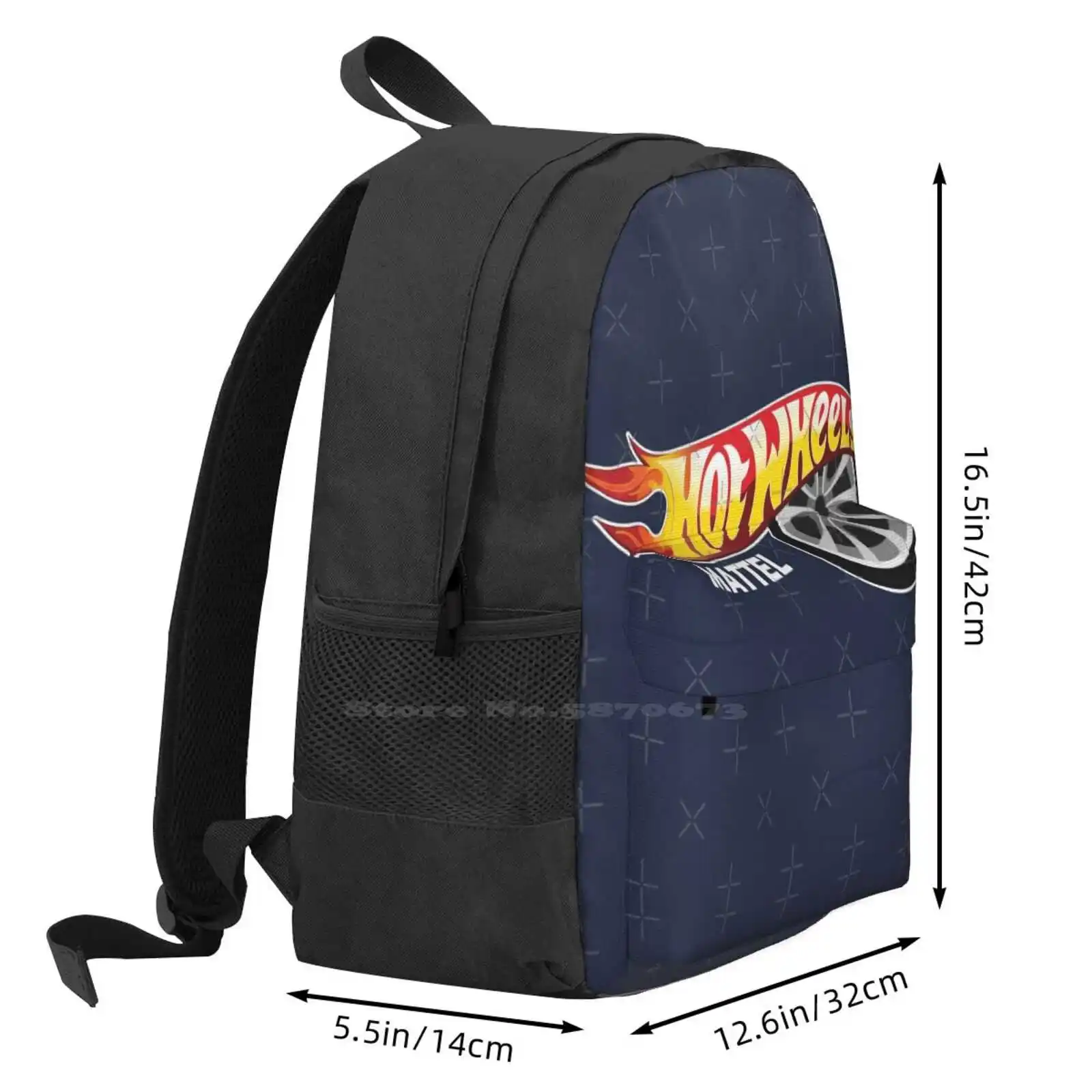 Teen College Student Backpack Laptop Travel Bags The Hot Wheel Cars Mattle Hot Cars Hot Car Racing Stickera Fan Art Kids Fanart