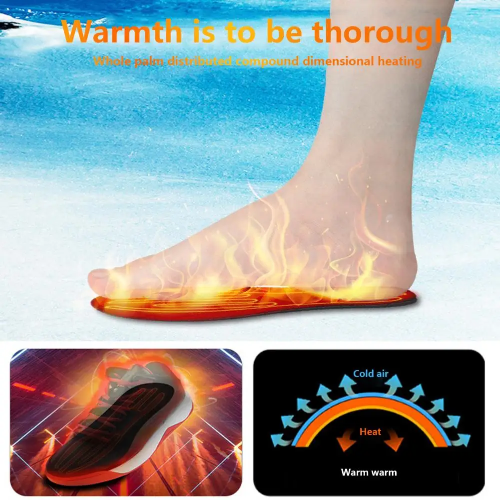 

1 Set Heated Insoles Reusable Large Heating Area Heating Insoles Unisex Large Heating Area Electric Insoles for Skiing