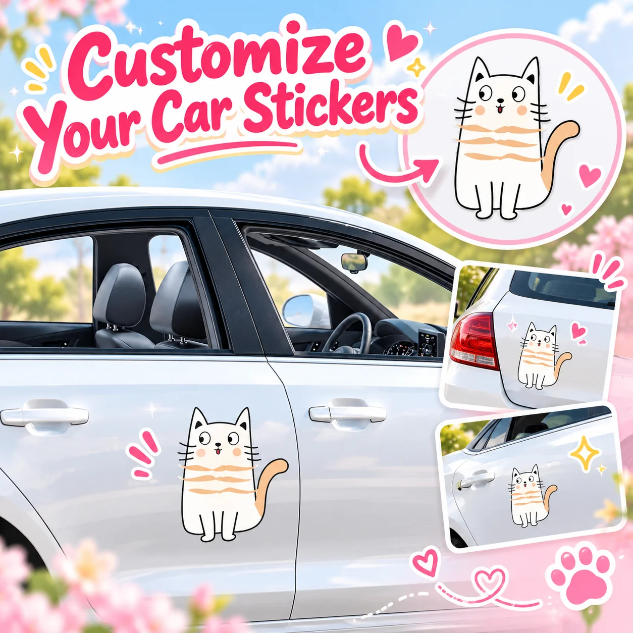 Custom Die Cut Car Exterior Sticker Personalized Shape Vinyl Decal Waterproof UV Resistant for Vehicle Bumper Window