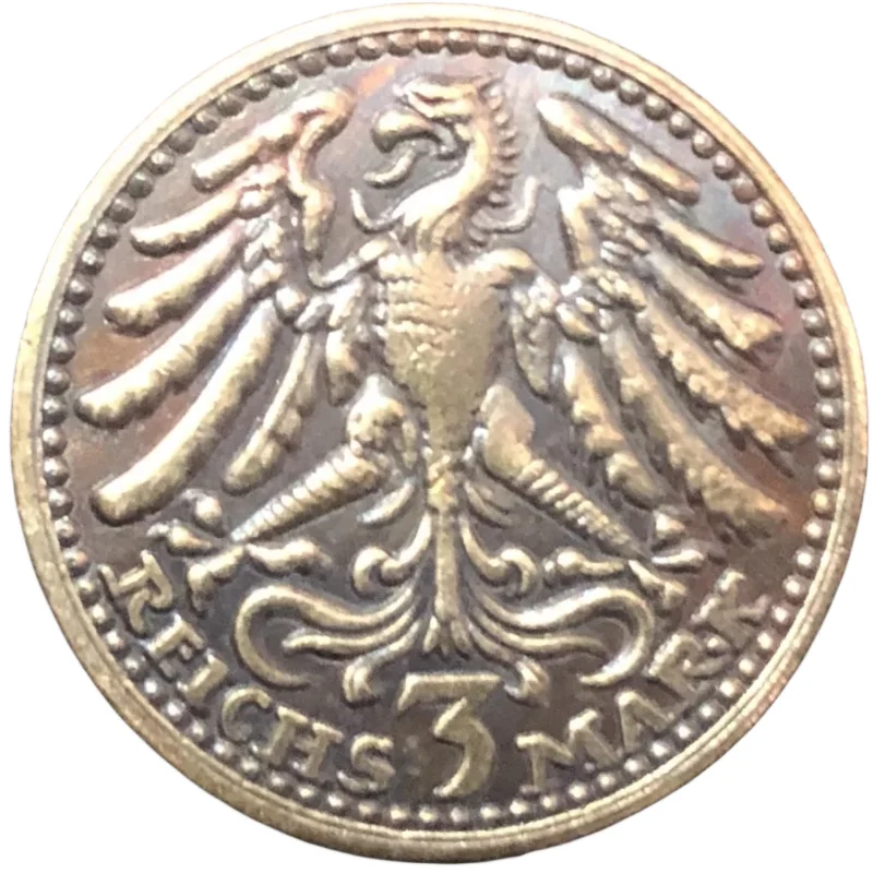 

German 3 REICHS Mark Copy Coin 21.6mm Type-2