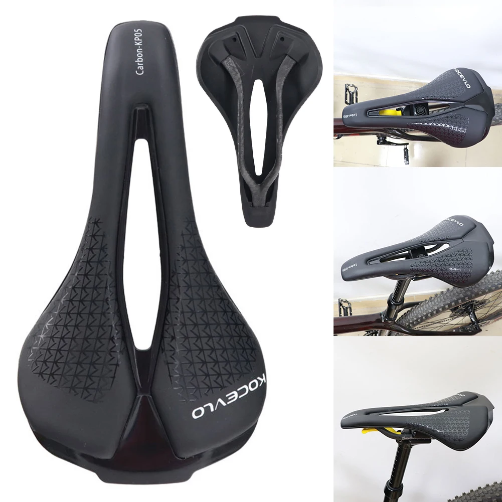 Lightweight Bike Seat Carbon Fiber Bow MTB Road Bike Seat Cushion Multifunctional Ultralight Bike Saddle for Men Women Cycling