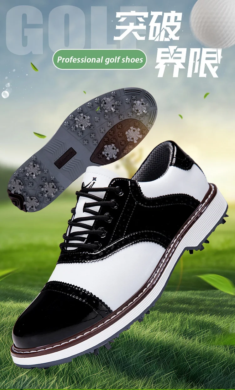 2026 Neue Professionelle Herren-Golfschuhe mit Spikes Wasserdicht Atmungsaktiv Rutschfest Bequeme Outdoor-Sport-Golf-Sneaker – Detail 2