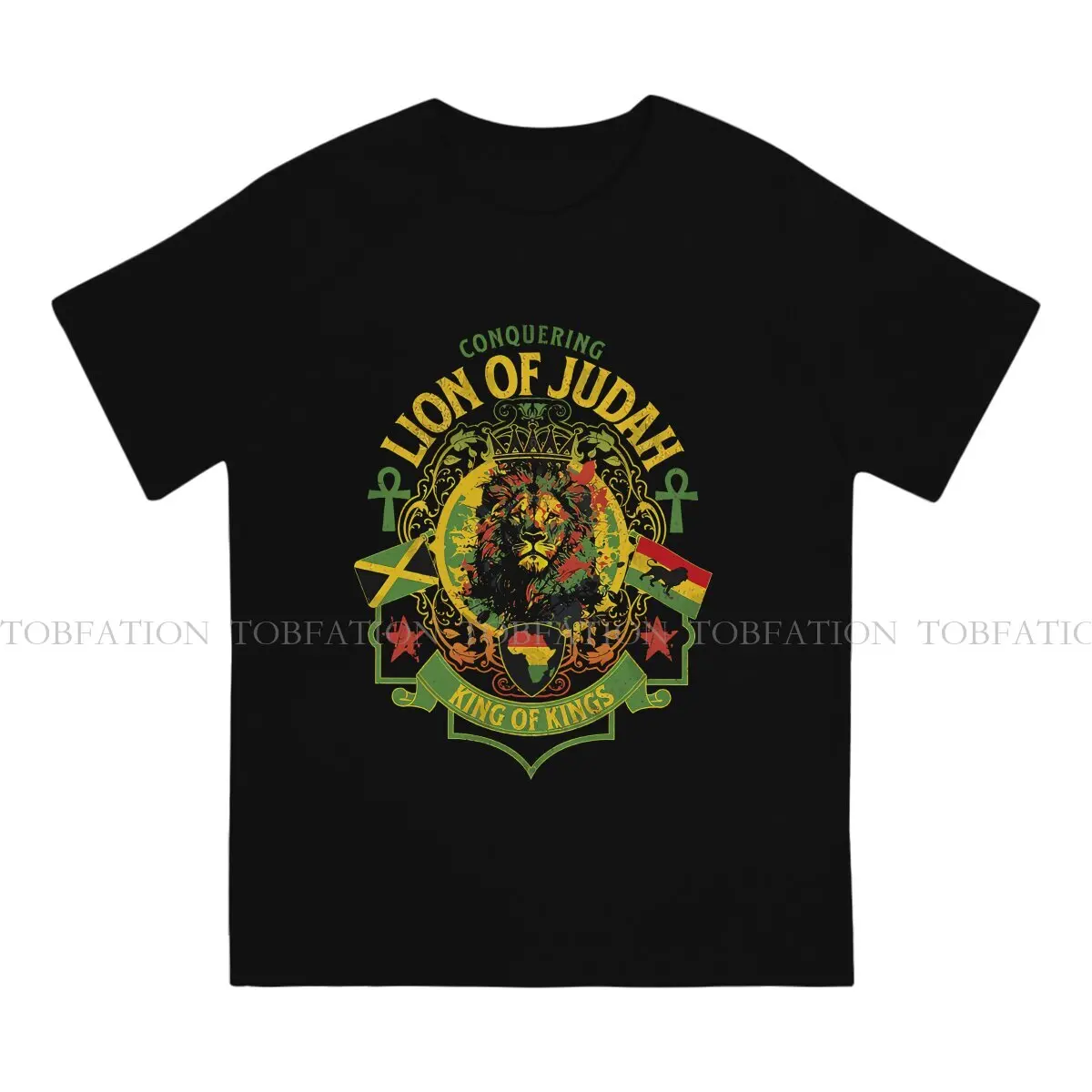 Rastafarian Lion Graphic TShirt Rasta Printing Tops Comfortable T Shirt Male Tee 100% Cotton Gift Clothes