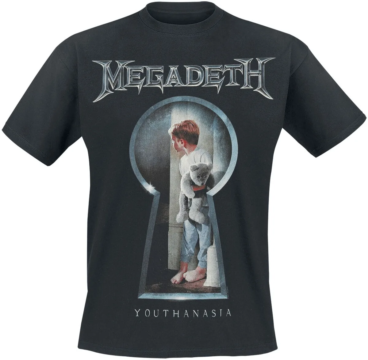 Megadeth Youthanasia Keyhole Boy Print T-Shirt, 100 % Baumwolle, lässiges, neutrales T-Shirt, Thrash Metal Streetwear