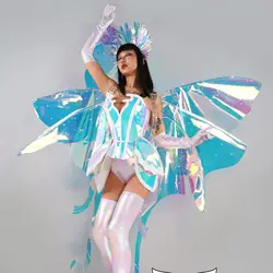 New Sexy Laser Singer Performance Stage Costume Party Carnival Clothing Drag Queen Clothes Nightclub Bar Gogo Dancer Outfit Set