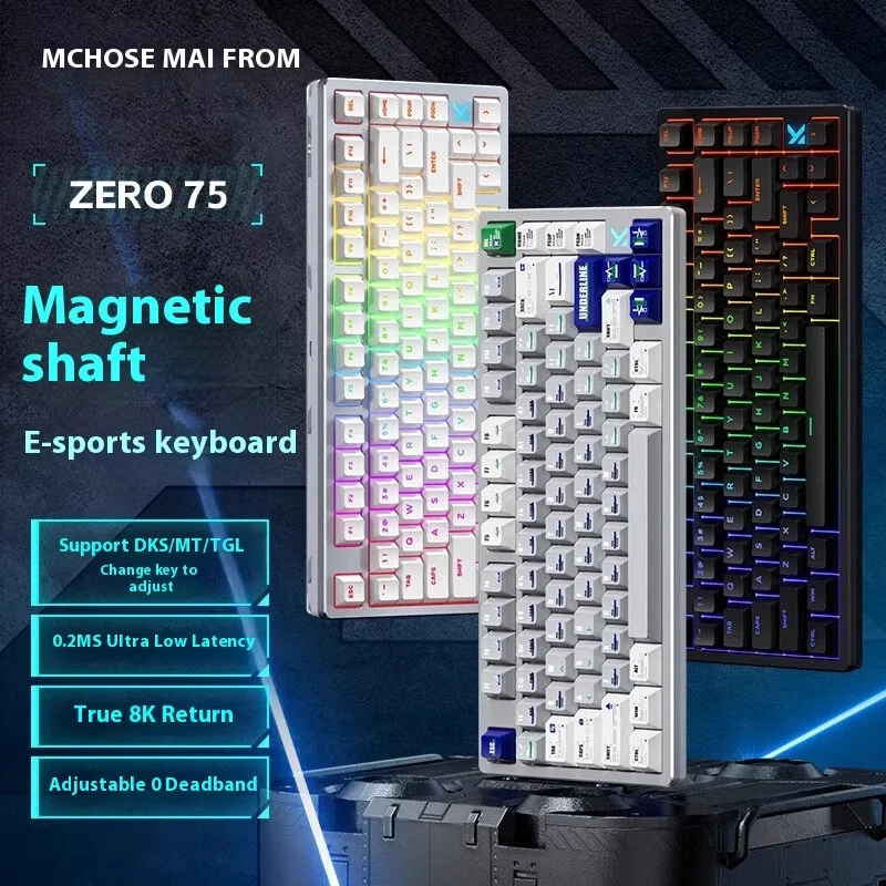 Mchose Zero75 Magnetic Switch Mechanical Keyboard RGB Knob Low Latency Wired E-Sports Gaming Keyboard Custom Hot-Swap Pc Gamer