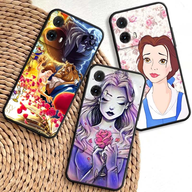 

Beauty And the Beast Belle Phone Case Shell For Motorola G85 Edge 50 G24 G35 G14 G04 40 G72 G34 G G54 G13 G32 5G Black