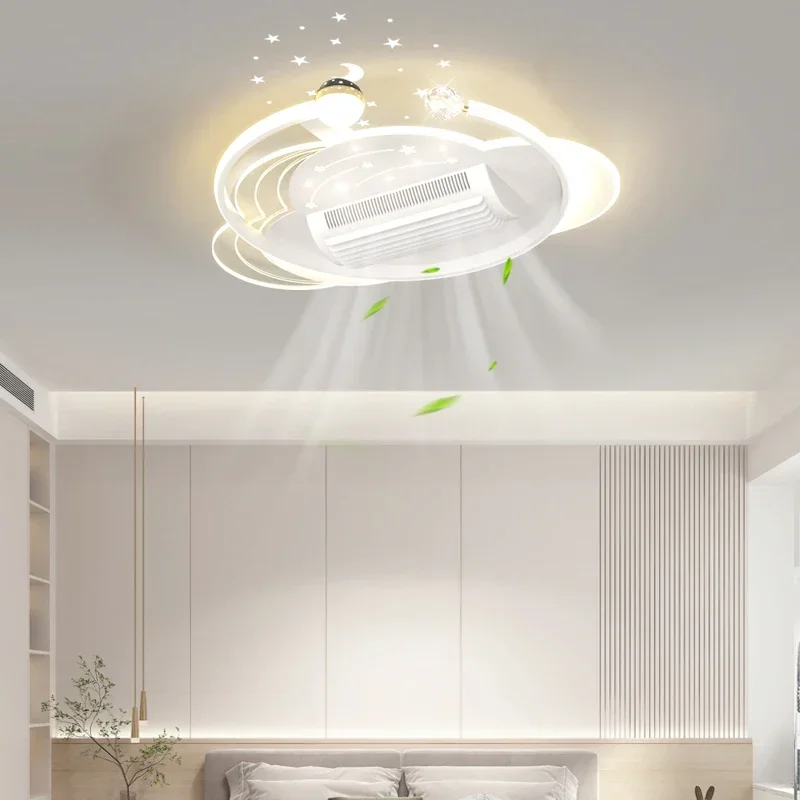Bladeless Ceiling Fan With Light 6 Speed Ceiling Lamp Fan For Living Room Bedroom Children's Room Ceiling Light Modern Decor