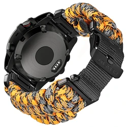 Hemsut Quickfit Strap for Garmin Watch Fenix 7 MK3 Foreruner Instinct Tactix 22mm 26mm 550 Paracord Bracelet