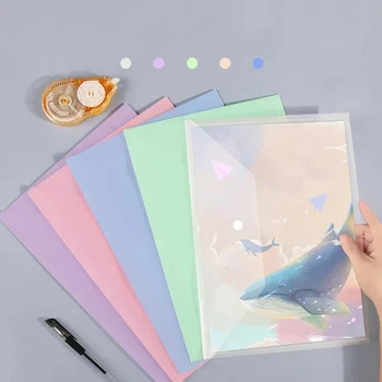 Bolsa de almacenamiento de documentos A4 de plástico transparente, organizador de documentos para estudiantes, carpetas de bolsillo de información, papelería, 1 piezas