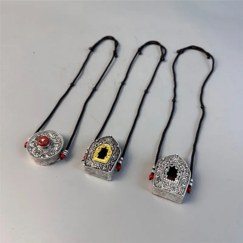 

Chinese Tibetan Ethnic Style Nepal Gold-plated Gawu Box Pendant Necklace Couple Design Party Gift