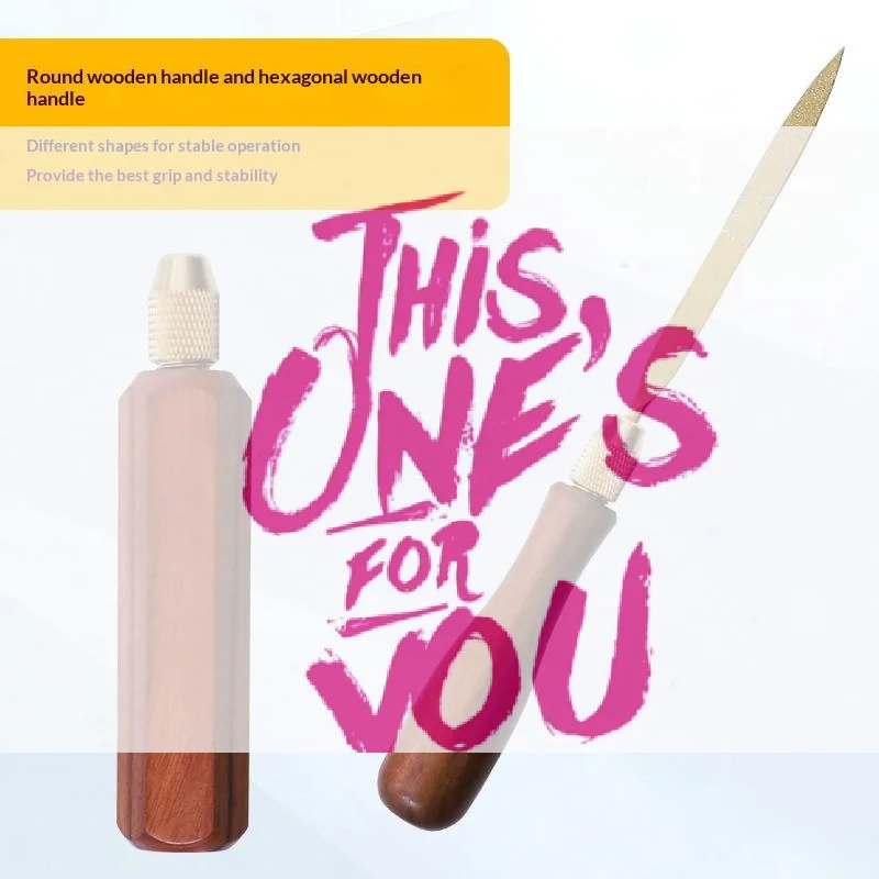 

【BA】Wood File Handle Wooden Handles With Brass Collet Chuck For Small Files Accessories DIY Metal And Jade Polishing