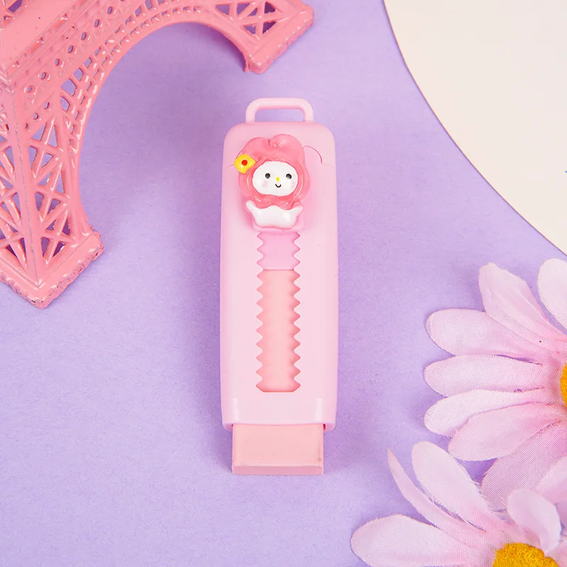 CHEN LIN Cute Cartoon Push-pull Pencil Eraser Creative Retractable Pupil Writing Error Correction Erasers Students Stationery